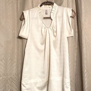 FAB’RIK Cream silky top with standing ruffle neck